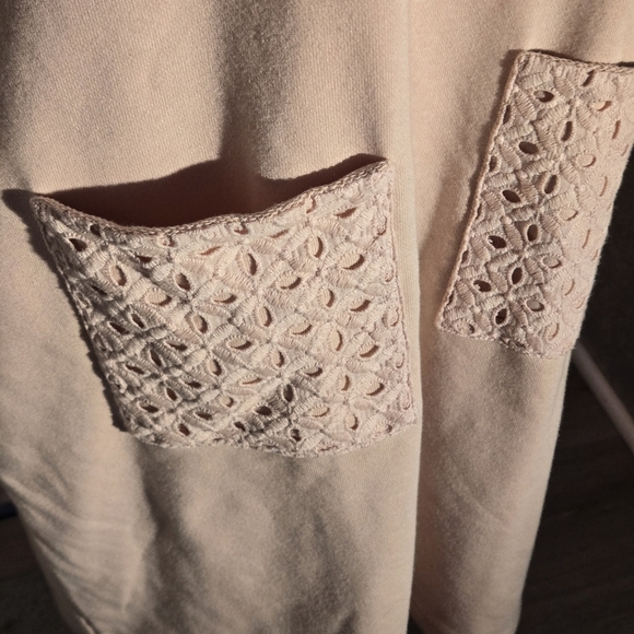 Venus Light Peach Romper Dress Sleeveless Shoulder Ties Front Pockets Women L - Picture 6 of 12